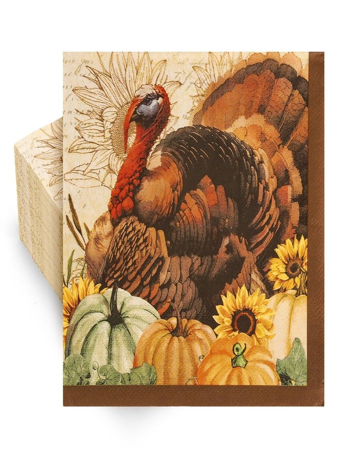 JarThenaAMCS مناديل ورقية من JarThenaAMCS، 80 قطعة، بتصميم ديك رومي عتيق، مناسبة لعيد الشكر، للاستخدام مرة واحدة، مثالية لغداء وعشاء الخريف، أو كطبق كوكتيل، أو لحفلات موسم الحصاد، مقاس 6.5 × 6.5 بوصة. - Image 1